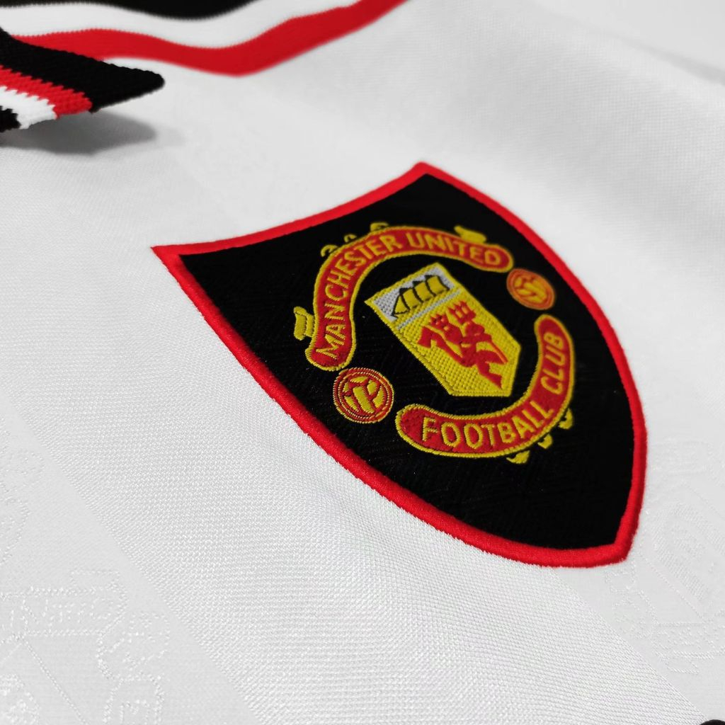 Áo bóng đá retro manchester united 1998 màu trắng vải Cotton Polyester thời trang blockcore