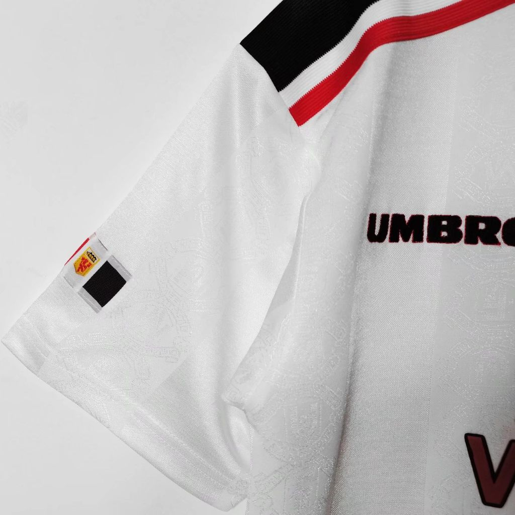Áo bóng đá retro manchester united 1998 màu trắng vải Cotton Polyester thời trang blockcore